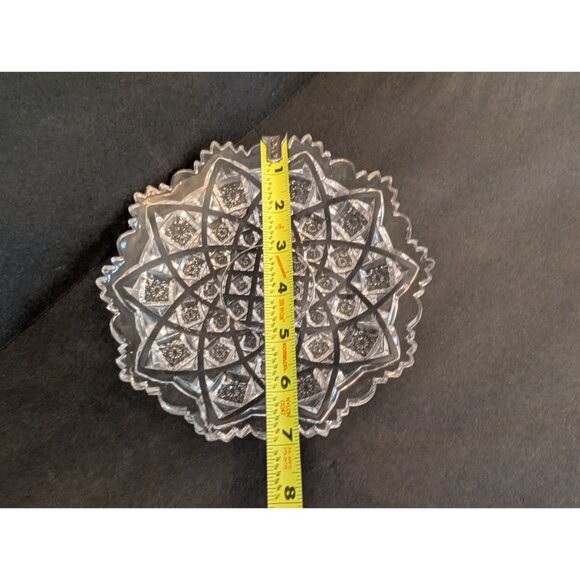 Vintage Westmoreland Clear Pressed Glass Butter Dish W Dome Lid Scalloped Plate - Picture 3 of 9